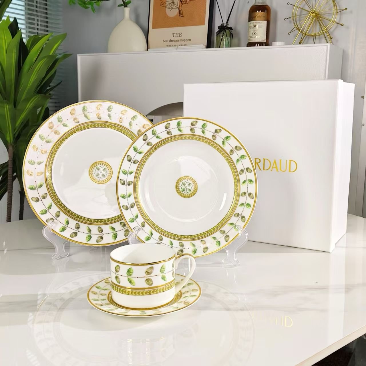Bernardaud set of two plates with tea cup - Bernardaud Plates | Buy Online in UAE